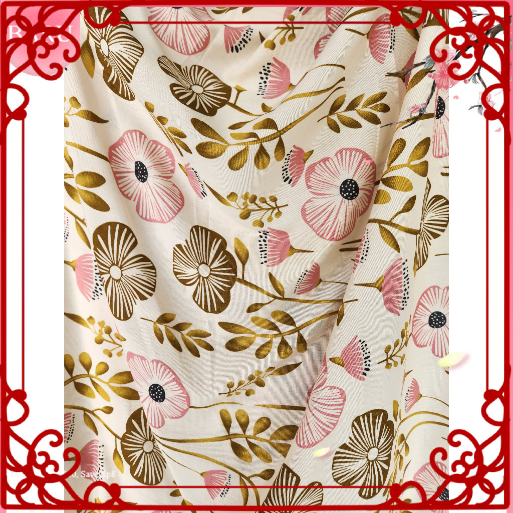 bahan kain katun rayon viscose motif motif bunga terbaru best sellerr cantik bunga kecil bunga besar