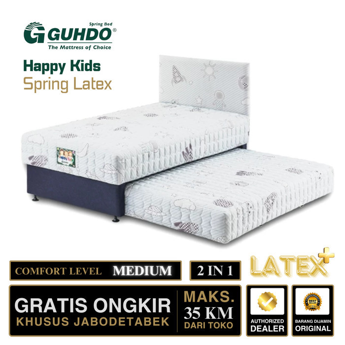 Kasur 2in1 2 in 1 Sorong Guhdo Happy Kids Spring Latex | Kasur Anak | Kasur Tingkat | Kasur Double