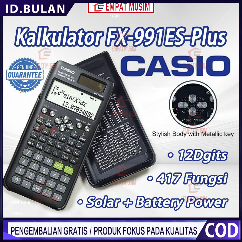 

Kalkulator Scientific Casio FX-991EX/FX-991ES PLUS Casio Original Kalkulator Calculator Scientific Kalkulator Ilmiah Kalkulator Sekolah Garansi Resmi 3 Tahun 2nd edition Kalkulator Casio Scientific Calculator Casio Scientific