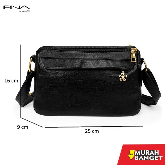 tas selempang wanita simple elegan Peonia Tas Selempang Wanita Crossbody Kecil Hp YORIN BAG - Black
