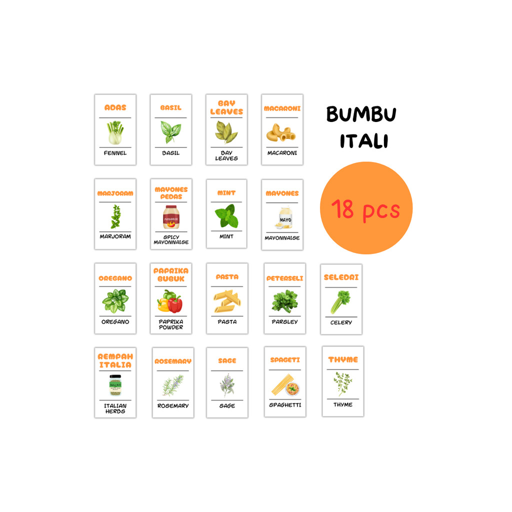 

ELEFANT Paket Label Stiker Bumbu Dapur Teh Kopi Minyak Kecap Saus Tepung Isi Kulkas Frozen Food Vynil Sticker Botol Rempah Aesthetic Waterproof Tahan Air