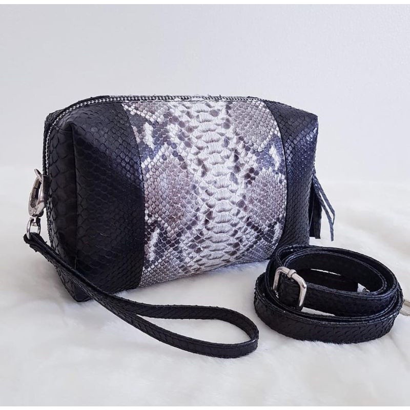 Tas Kulit Ular Piton Asli Wanita POUCH KOSMETIK KULIT ULAR