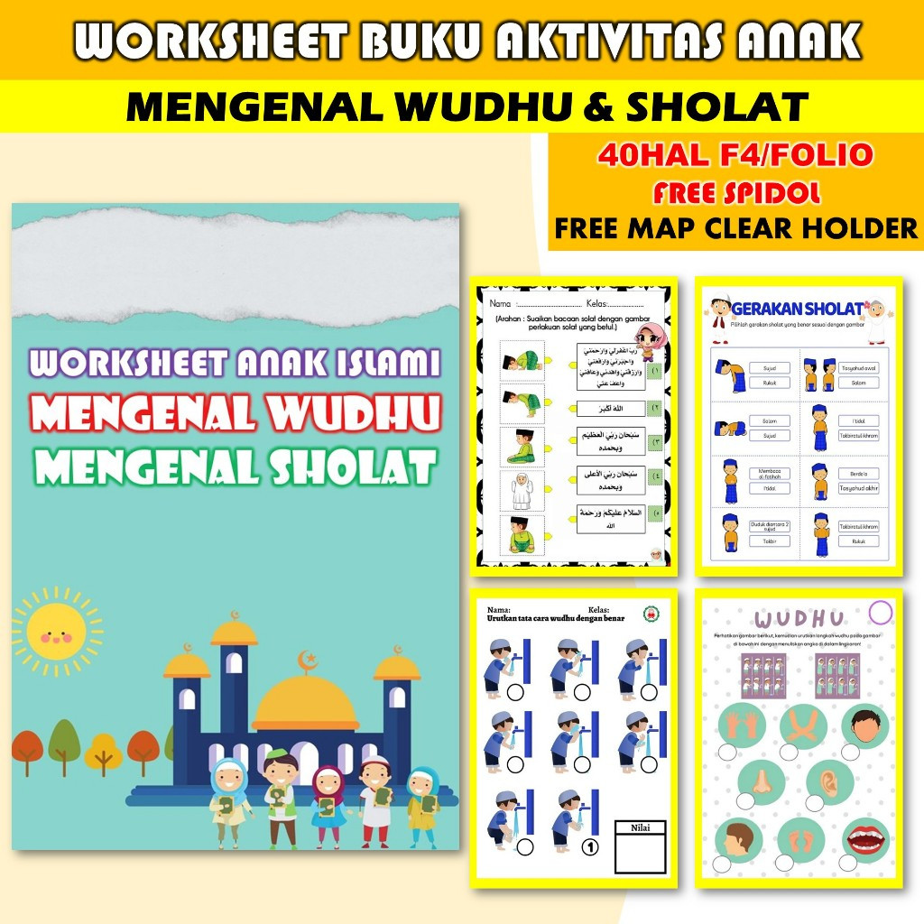 Buku Anak Islami Mengenal Wudhu dan Sholat - Buku Belajar Anak Seri Wudhu dan Sholat - Buku Edukasi 