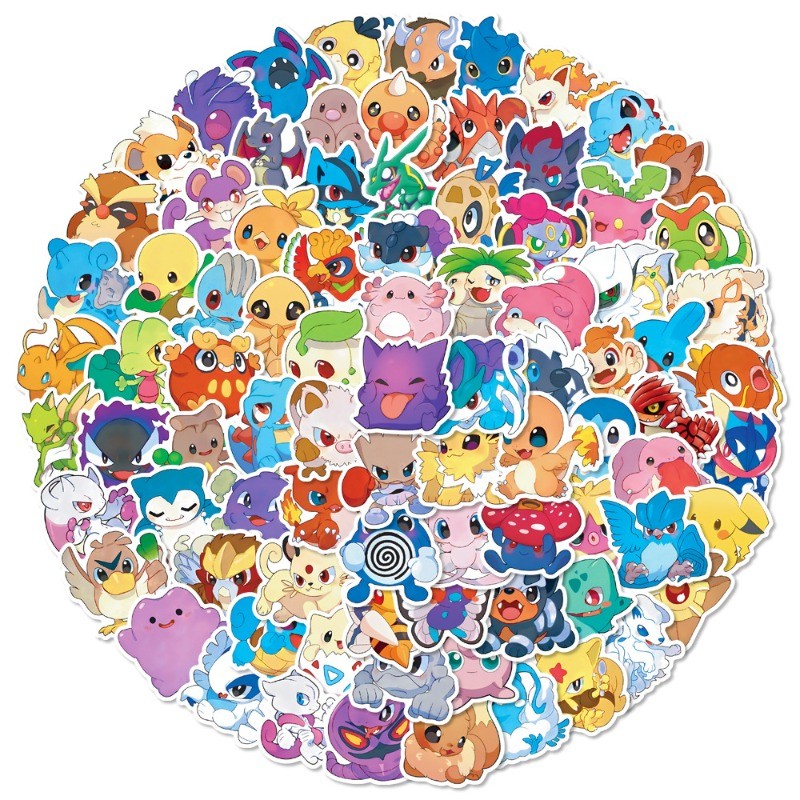 

50/100PCS Pokemon Stickers Children's Aesthetic Cute Sticker Pack Kawaii Deco Sketchbook Anime Stationery Kids Classic Toys