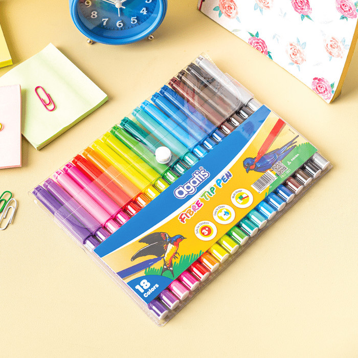 

Agatis Eco Spidol Warna Fibre Tip Pen 18 Warna
