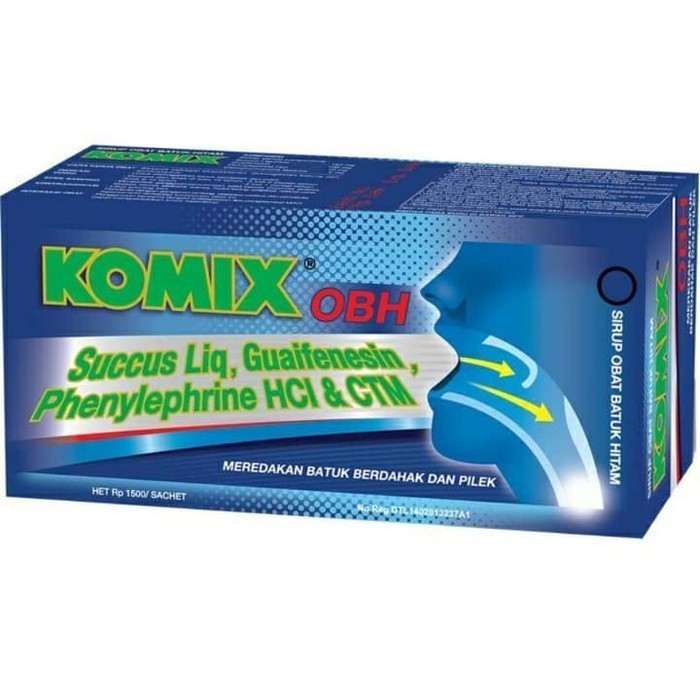 KOMIX OBH Sirup Obat Batuk Hitam Box Isi 5 Sachet x 7ml Murah Original