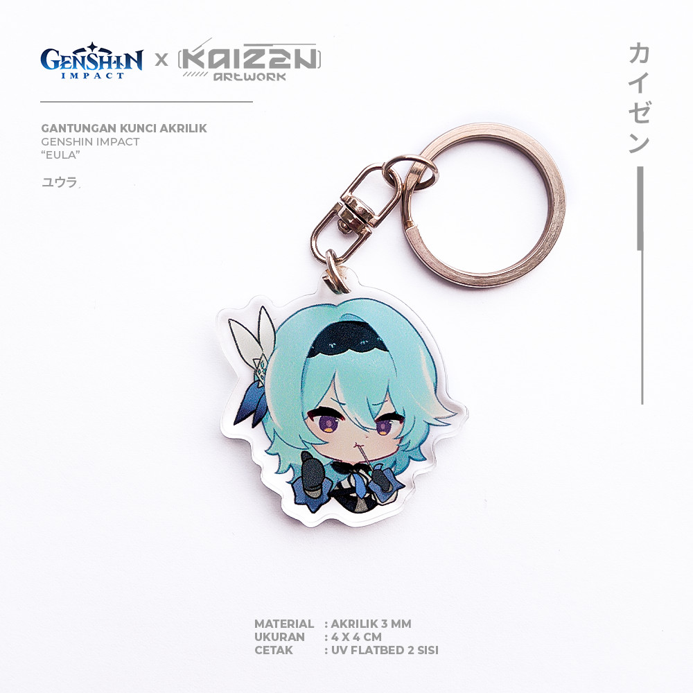 Kaizen Artwork Gantungan Kunci | Keychain Akrilik Anime Game Genshin Impact Eula
