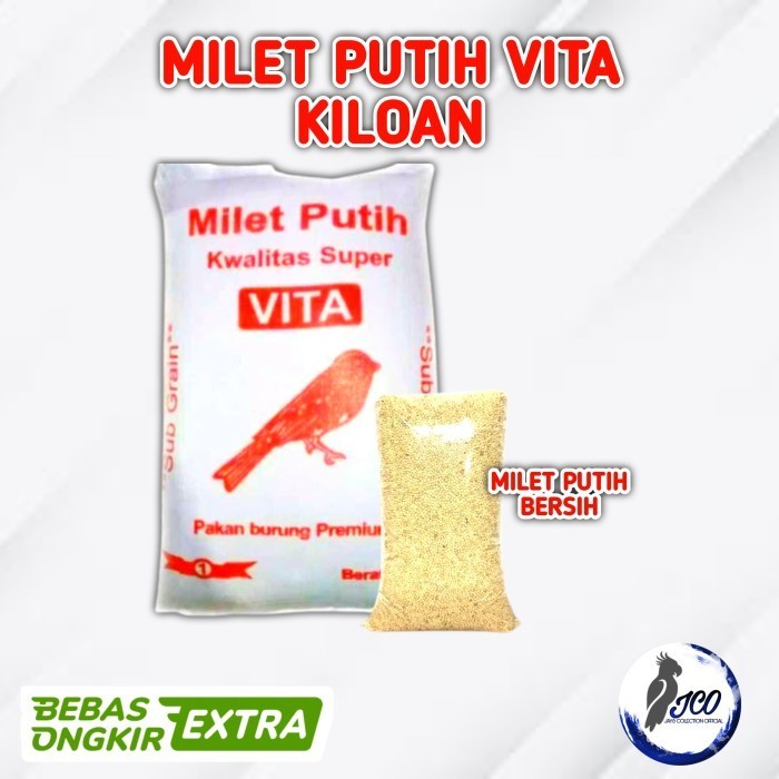 PAKAN BURUNG LOVEBIRD MILET PUTIH VITA KILOAN MILET PUTIH 1KG