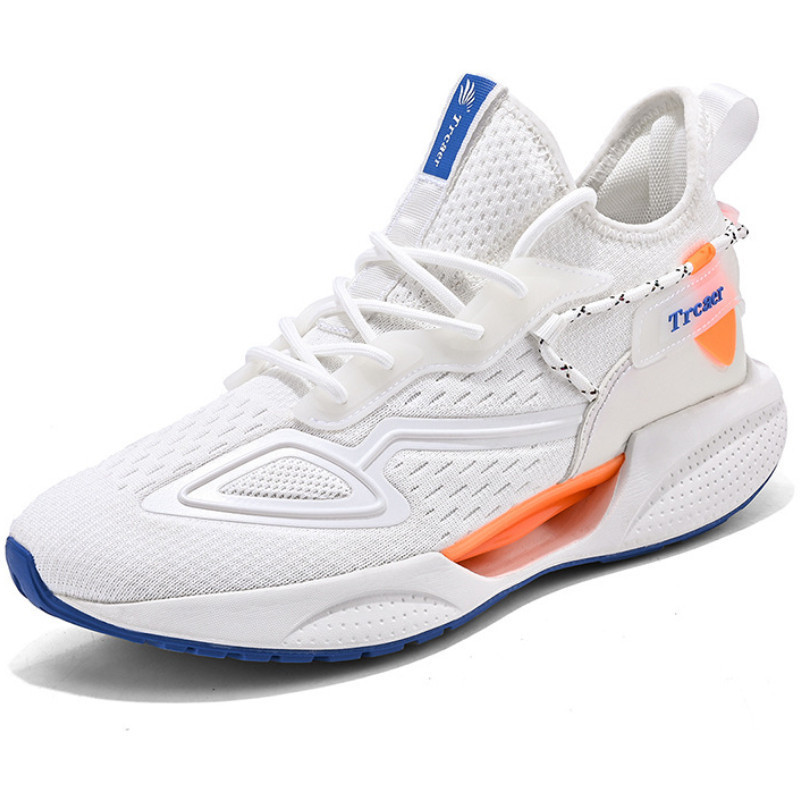 Sepatu putih dan hitam Sneakers Pria sepatu basket cowok sepatu olahraga lari Aerostreet SP06