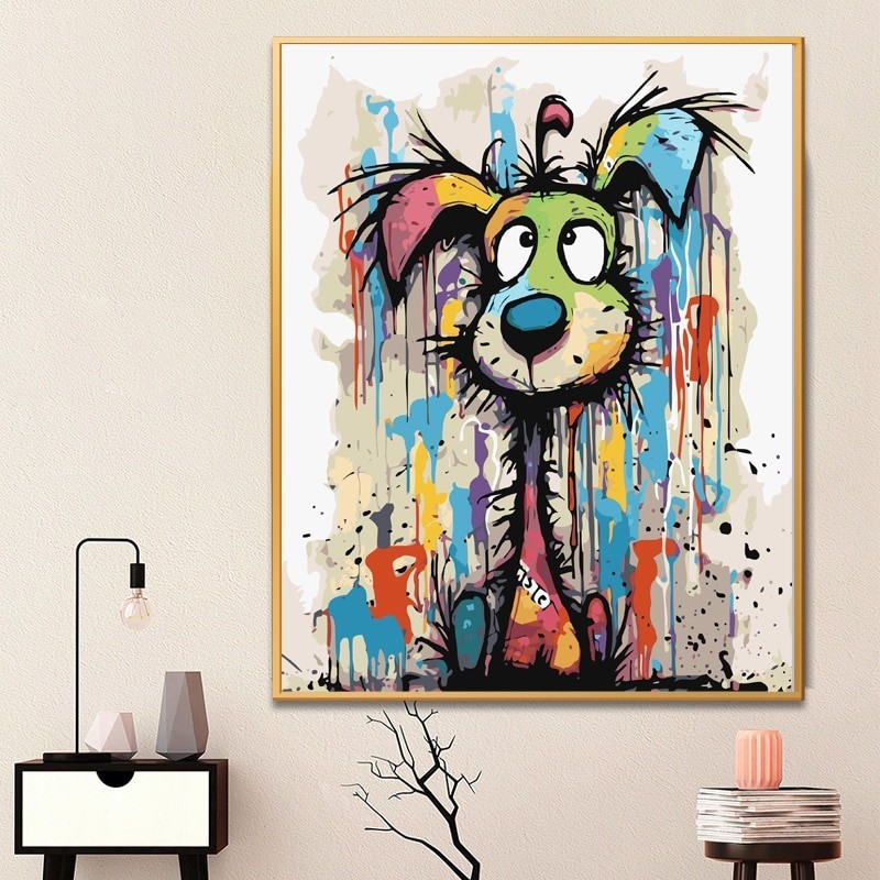 

Painting by Numbers For Adult abstract dog Dropshipping Canvas Oil Paint by Number Home Decor