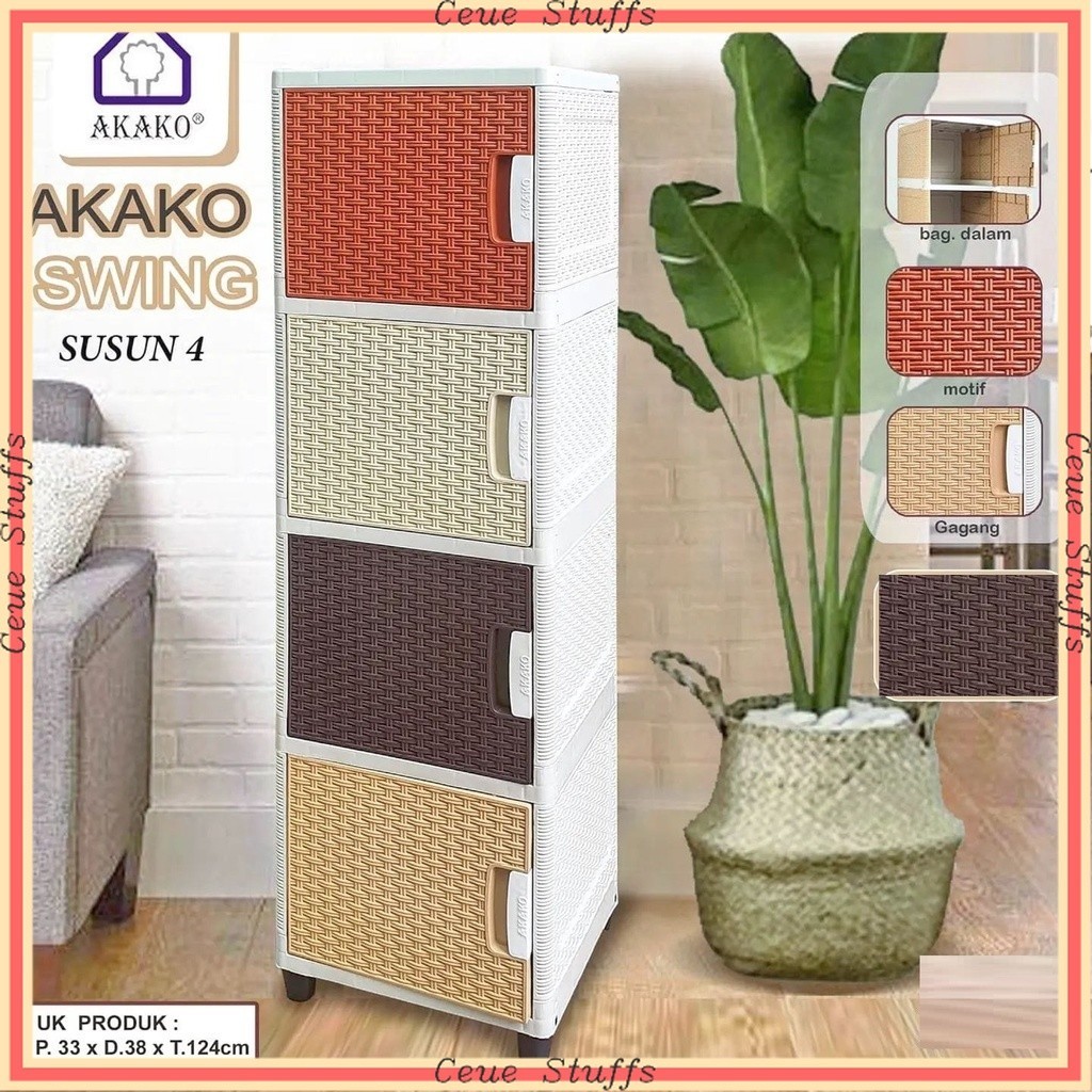 AESTHETIC PROMO MURAH TERBARU CANTIK KOKOH !!! AKAKO - LEMARI PAKAIAN PLASTIK MINIMALIS/LEMARI ROTAN