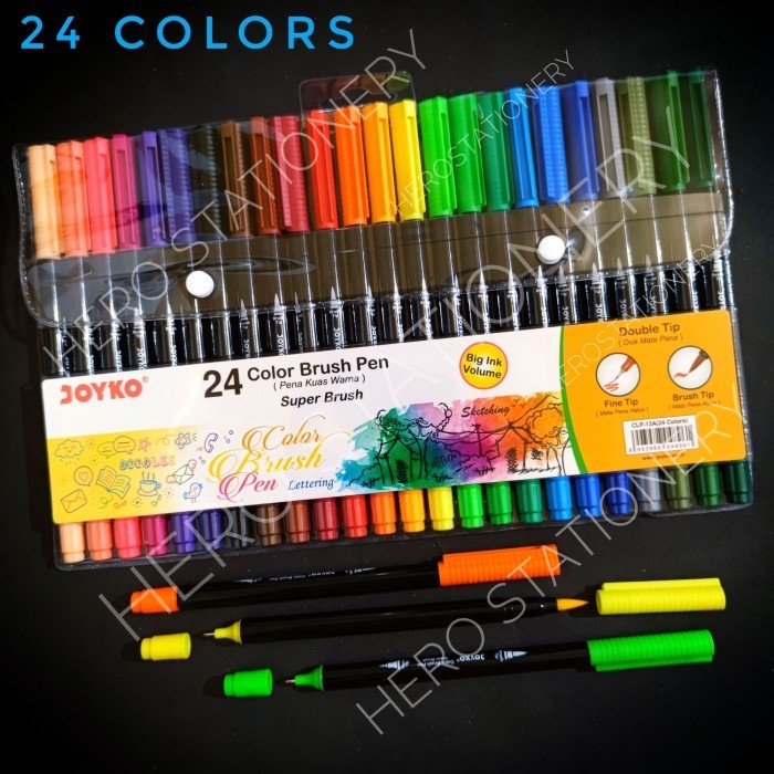 

PROMO!! -Super color brush pen joyko dual tip jumbo set 24 warna CLP-13A