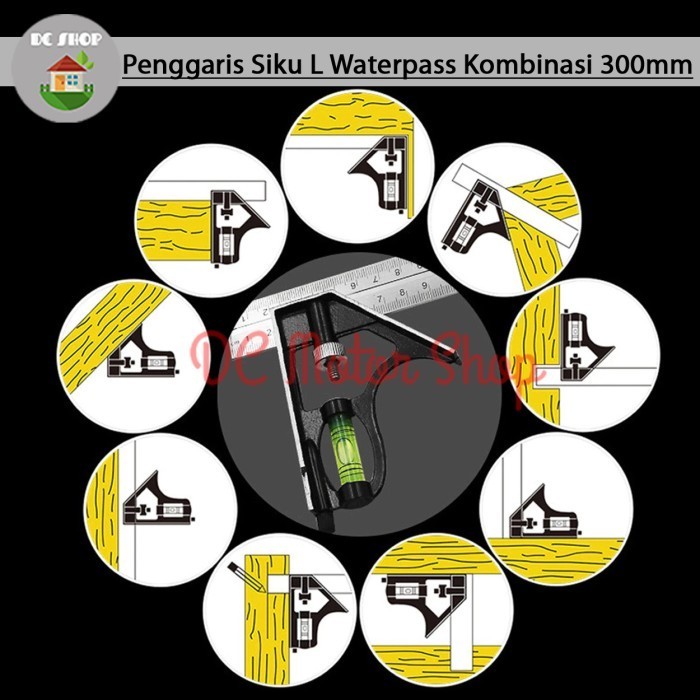 

PROMO!! -Penggaris Siku L Kombinasi Waterpass Combination Square Ruler Sudut