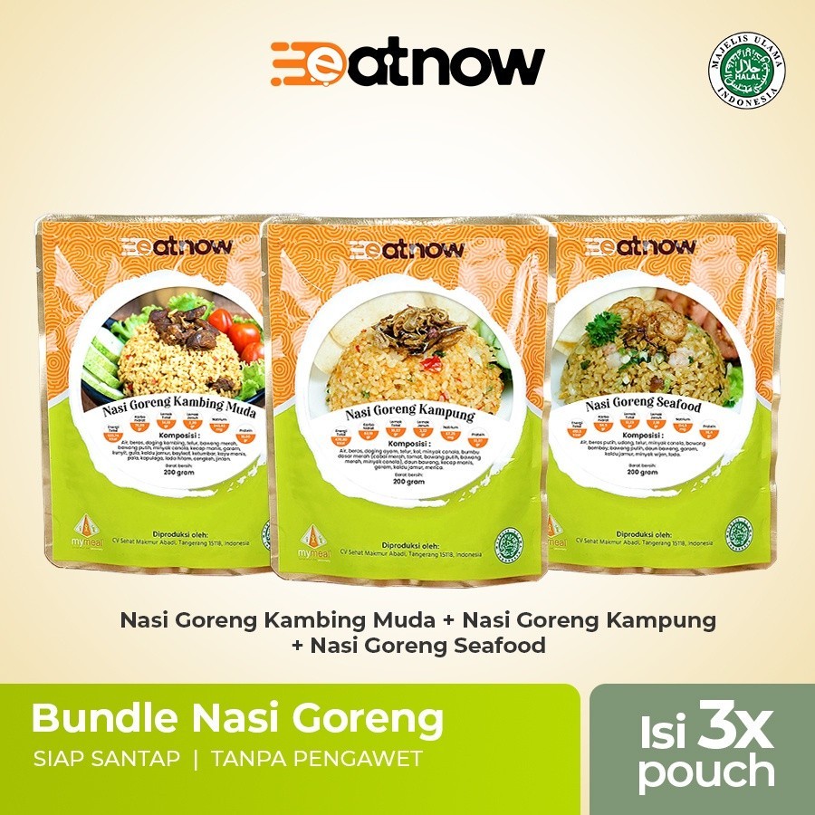 

EatNow Nasi Goreng Bundle - Kampung - Kambing Muda - Seafood - Makanan Siap Saji - Makanan Instan