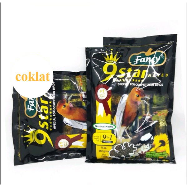 FANCY 9 START 450gr FANCY HERBAL VOER COKLAT ANTI FLU BURUNG PAKAN MURAI KACER ANIS IJO HARIAN LOMBA