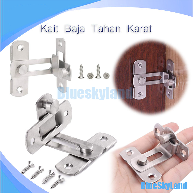 Gesper Kunci Pintu / Gudang Sudut Kanan Push-pull Shift Door Pengait Pintu Kuno Gembok Selot Pintu C