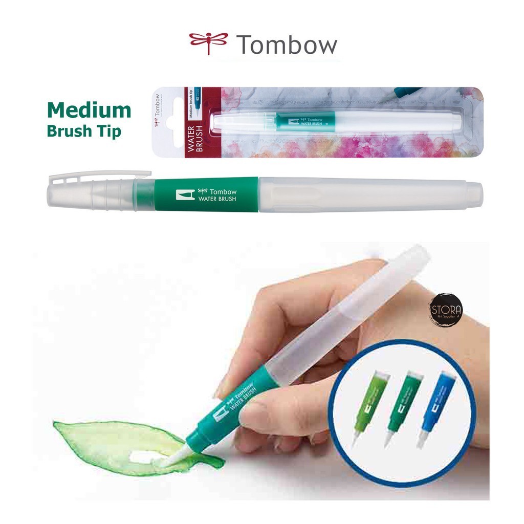 

Tombow WATER BRUSH - Medium / Kuas Cat Lukis Bertabung ujung Lancip Brush Barrel Besar Refillable