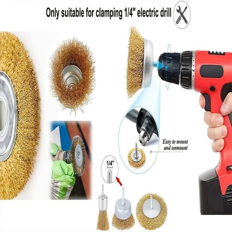 Fixmee ~ Mata Bor Sikat Kawat Bor Listrik Wire Grinder Brush Polishing gagang 6mm & mini 3mm Sikat K