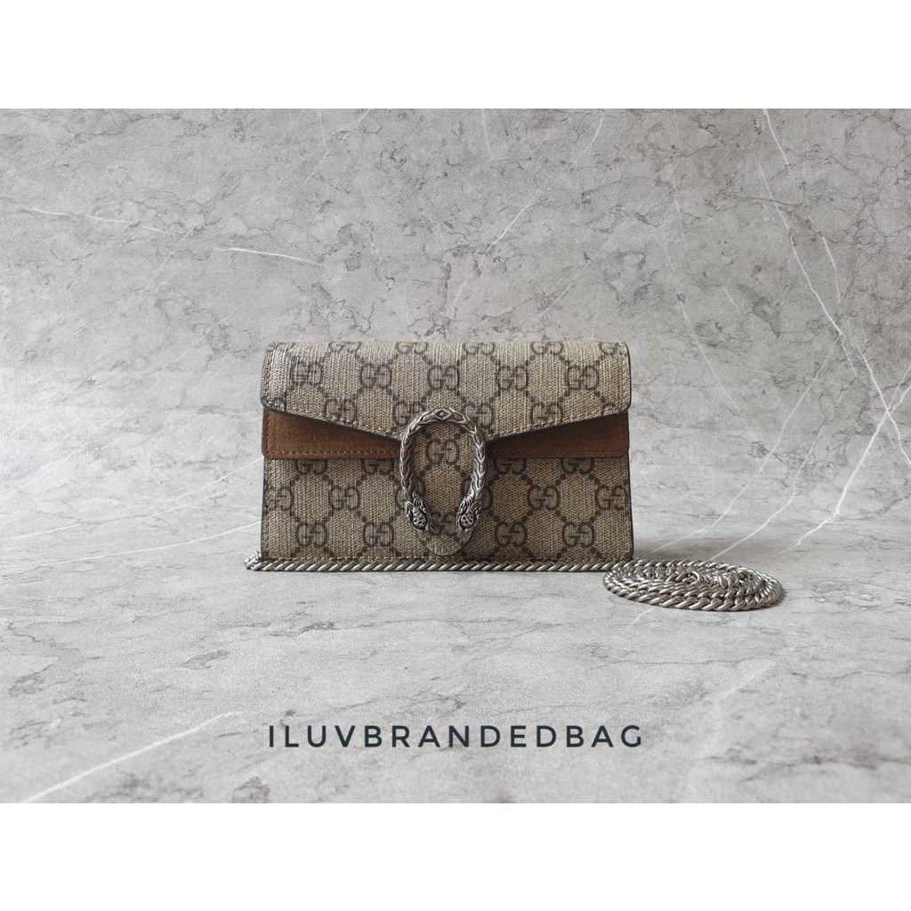 TAS WANITA BRANDED GUCCI DIONYSUS PVC SUPER MINI SZ 16 SLING BAG