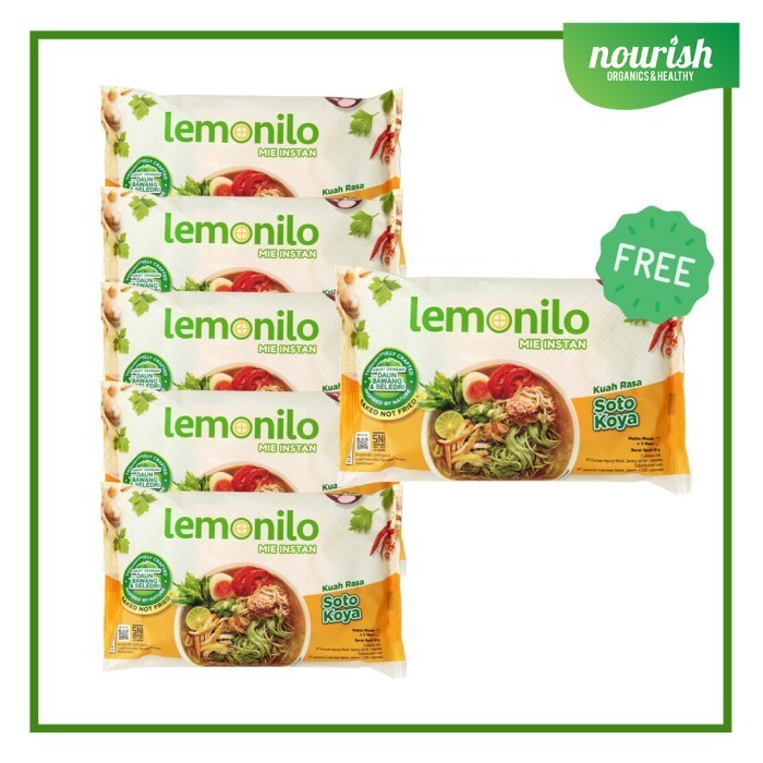 

Lemonilo Mie Instan Kuah Rasa SOTO KOYA 60gram Buy 5 Get 1 Free