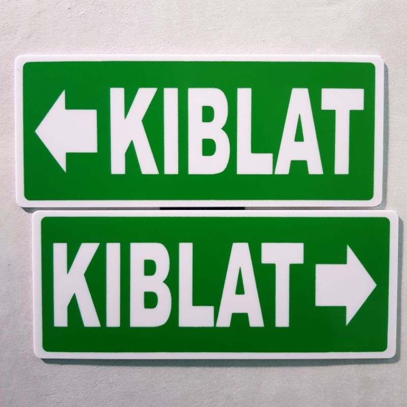 Papan Akrilik Petunjuk Arah KIBLAT Kiri/Kanan | Akrilik Kiblat | Akrilik Tinggal Tempel | Harga Satu