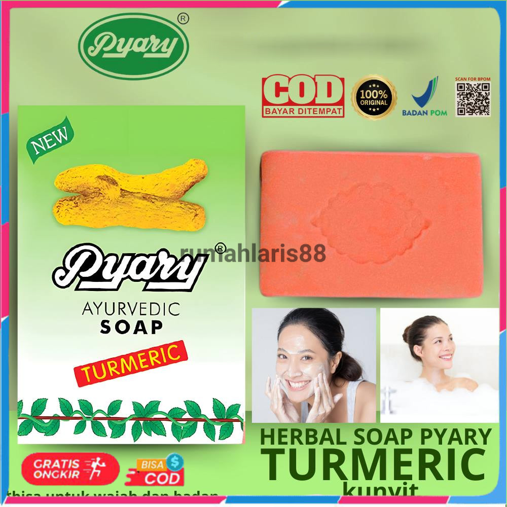 Terlaris Sabun Arab PYARY TURMERIC Herbal Soap Terlaris | Sabun Mandi Sabun Wajah | Sabun Arab BPOM 