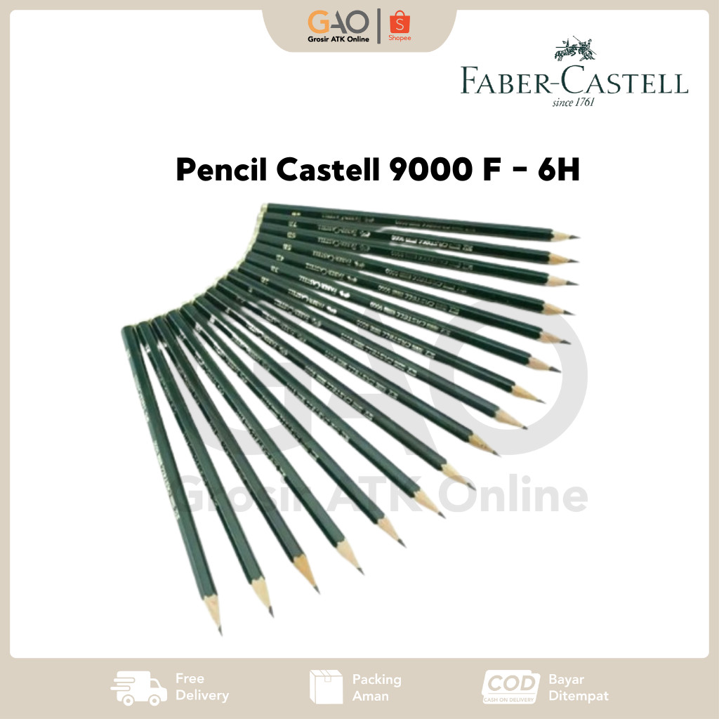 

Pencil Faber-Castell 9000 Pensil Grade Lengkap F H HB 2H 3H 4H 5H 6H