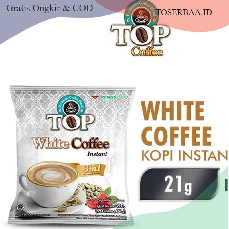 

Baru!!! Top White Coffee Kopi Instan 3in1 21gr (1 Renteng isi 12 Sachet)