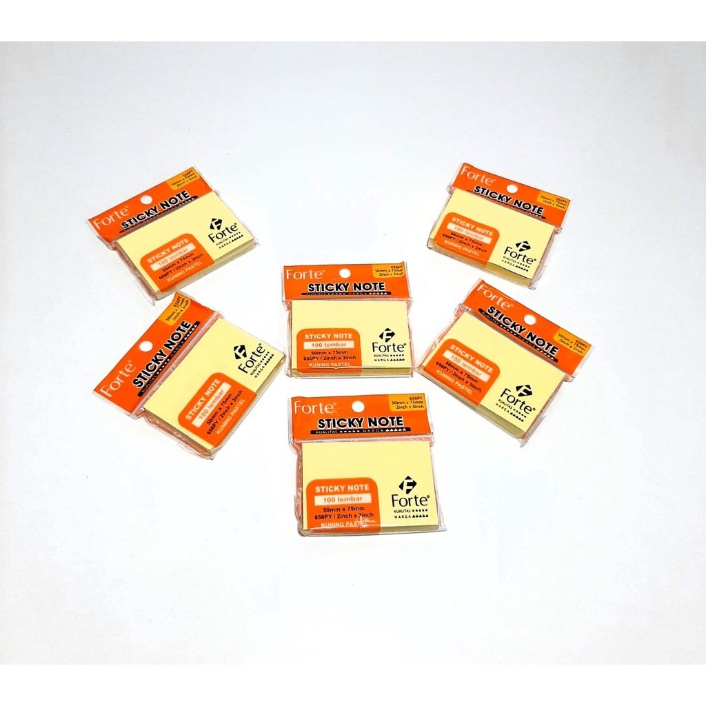 

Harga Grosir (1Packs/100lbr )Label/Memo Sticky Note FORTE Ukuran 2X3inch
