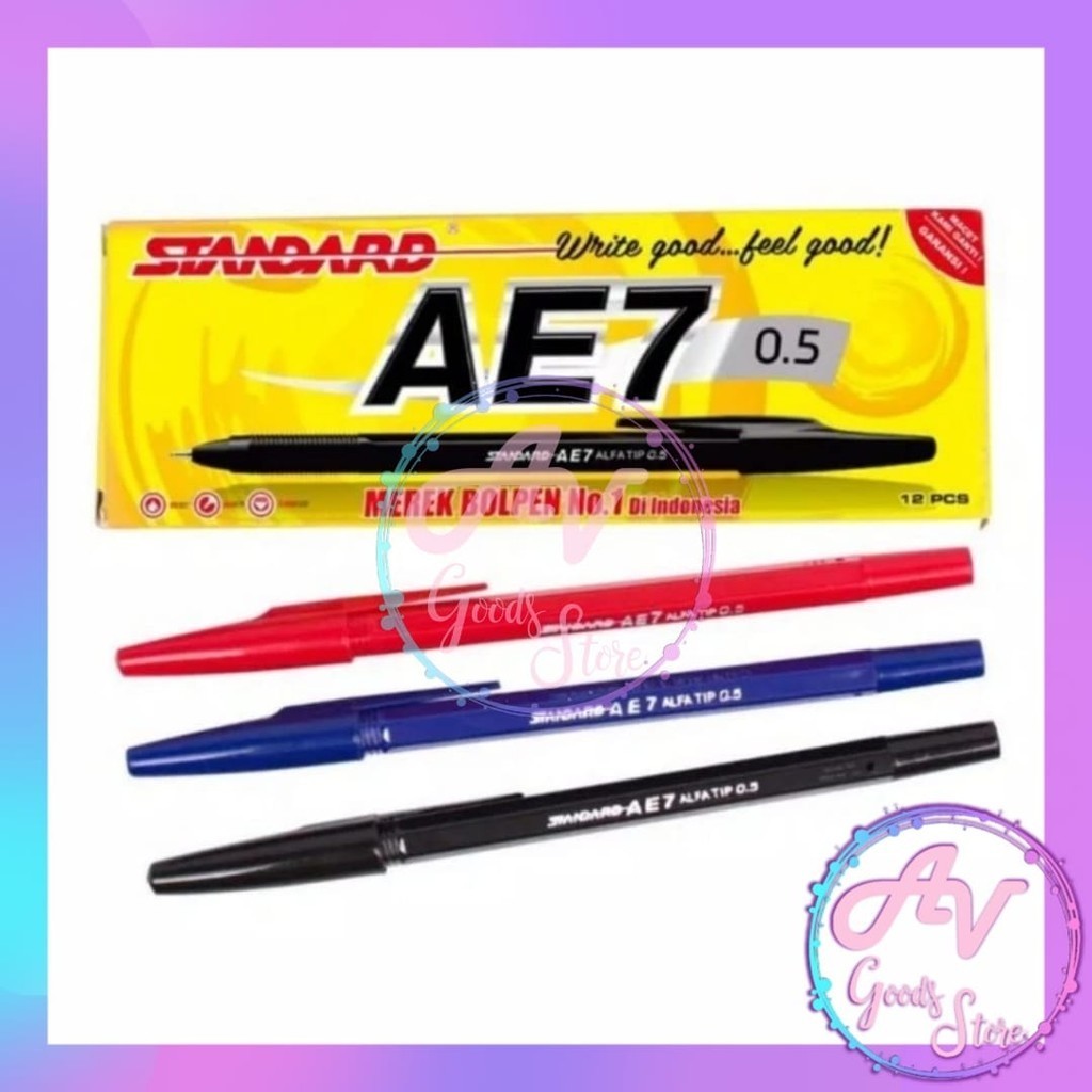 

Ballpoint Standard AE7 0.5mm (12pcs) / 1Lusin Pulpen Standard / 1Pak Bolpen