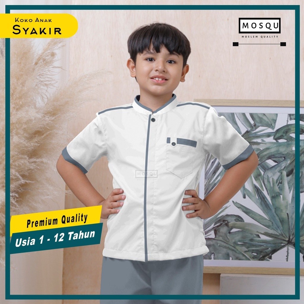 Mosqu Syakir Baju Koko Anak Laki Laki Umur 1-12 Tahun Baju Lebaran