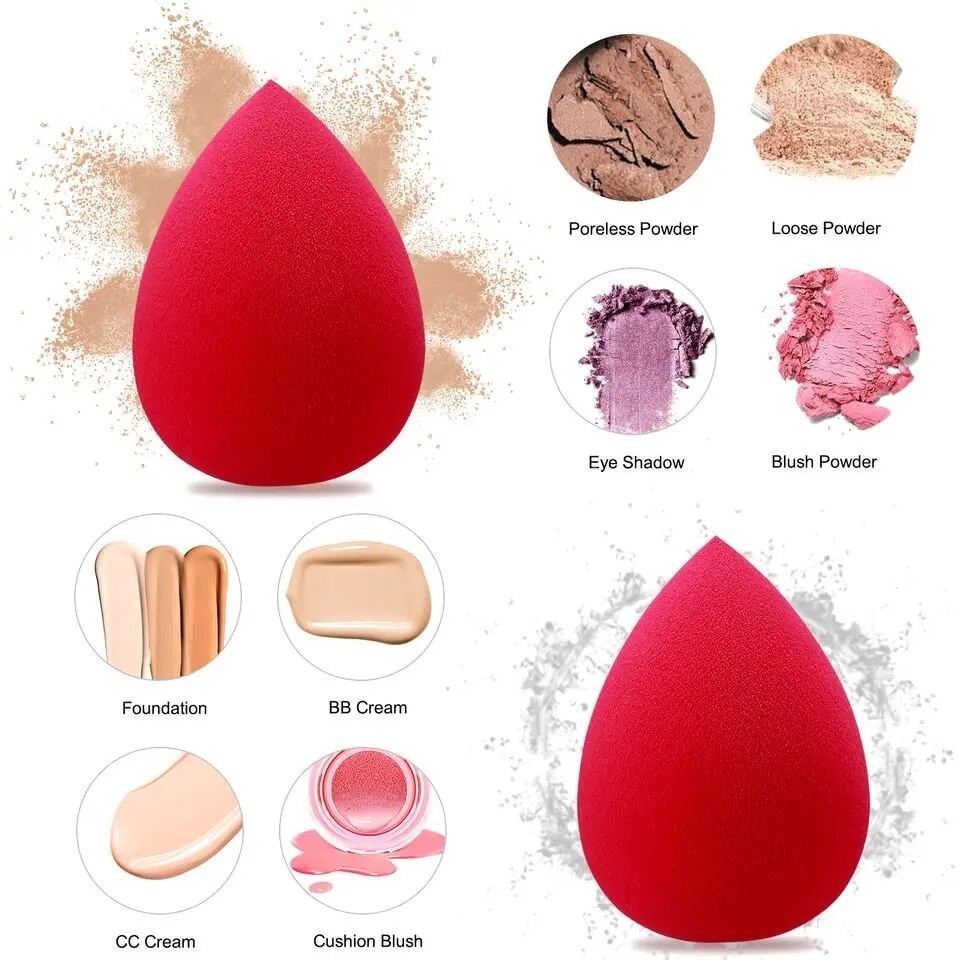 Yuma Spons Beauty Blender / Spons Make Up Bedak Kering Basah / Beauty Sponge Blender Teardrop Spons 