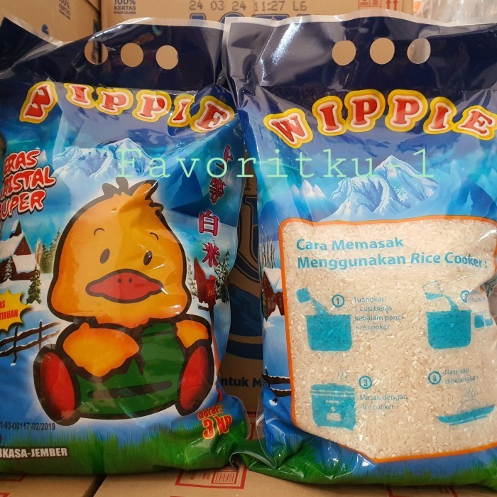 

Beras WIPPIE Kristal Super Punel,Satu Pabrik Dengan PIN PIN 3 kg