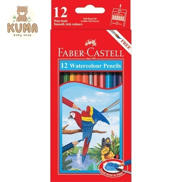

Faber castell pensil cat air 12 warna panjang gambar parrot burung WATER COLOUR AQUAREL