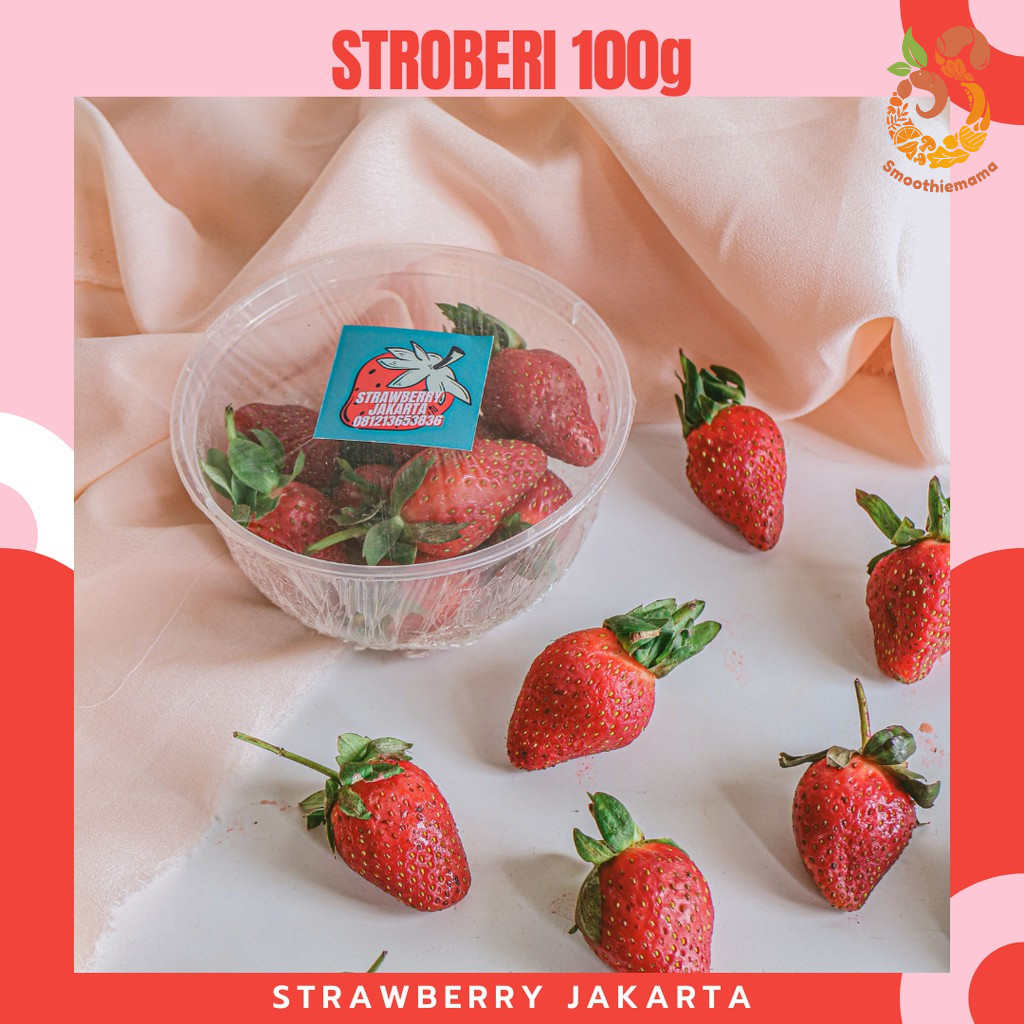 

Stroberi Fresh Strawberry Lokal Kualitas Tinggi 100g Sempurna Bagus Murah Segar