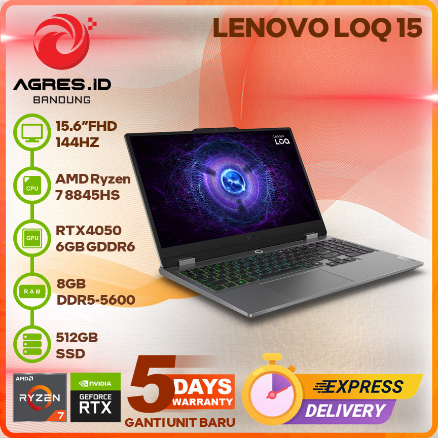 LENOVO LOQ 15AHP9 RYZEN 7 8845HS RTX4050 8GB 512GB 15.6" FHD IPS 144HZ