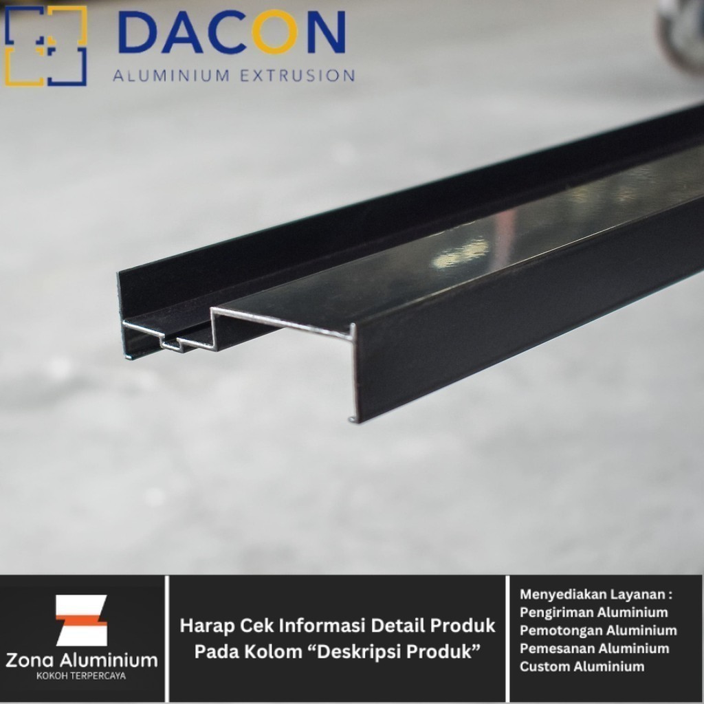 Aluminium DACON POWDER COATING GLOSSY 9104 Untuk Rel Samping Sliding Door