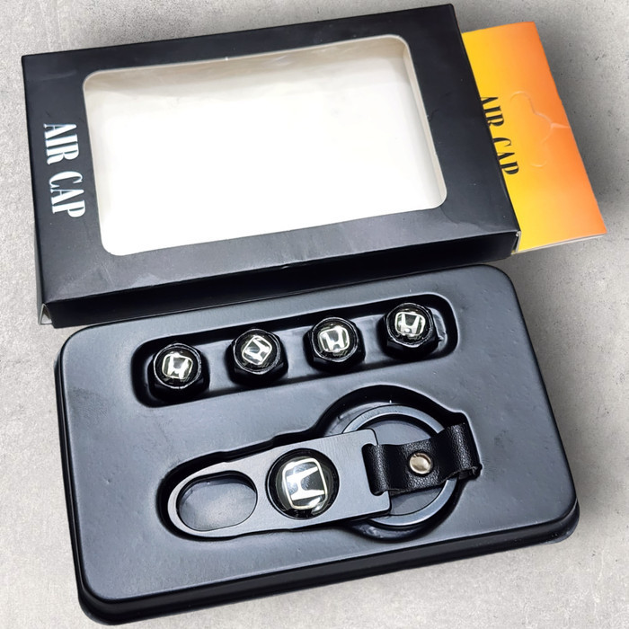 TUTUP PENTIL BAN + GANTUNGAN KUNCI MOBIL MOTOR HONDA PENUTUP PENTIL - HONDA HITAM