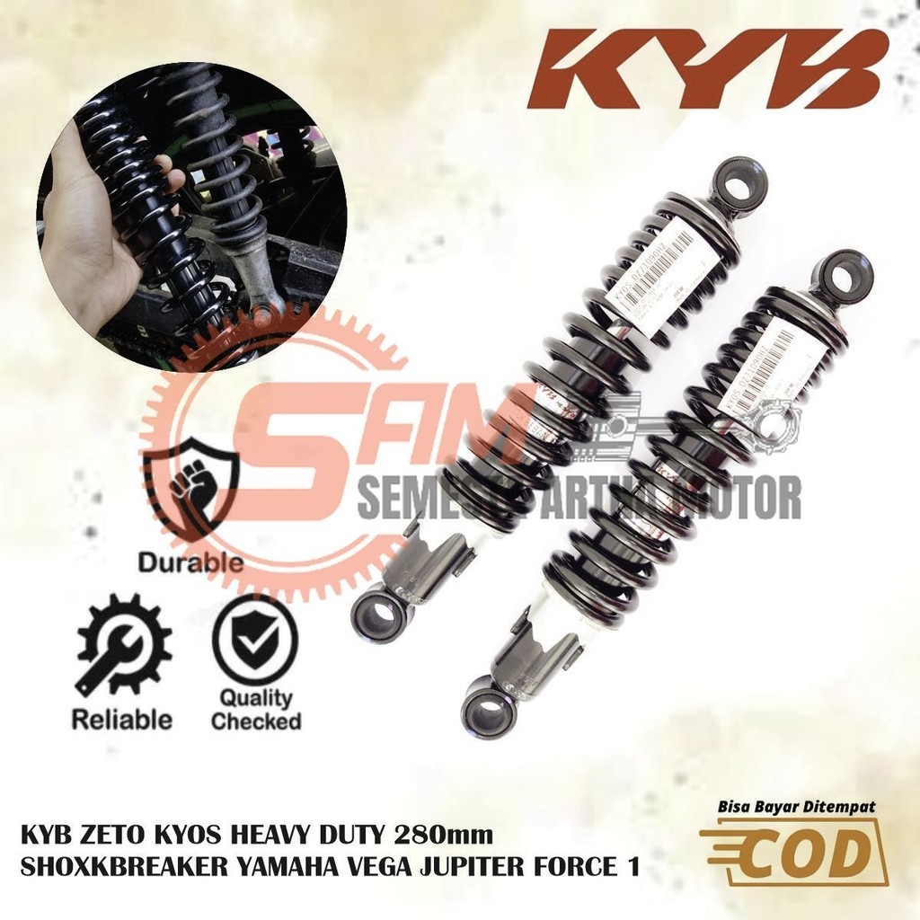 Shockbreaker KYB Zeto KYOS Heavy Duty 280mm Motor Bebek Jupiter Vega F1 Shock Belakang