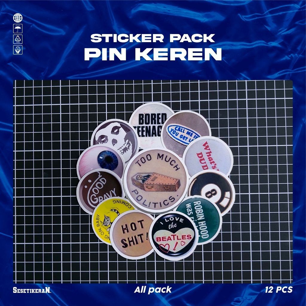 

COD✨ Sesetikeran Stiker Pack Pin Baju Keren INS Style Colorfull Keren Untuk Koper Laptop Skateboard