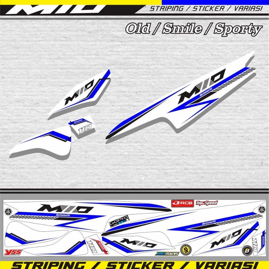 SETIKER POLET STRIPING MOTOR MIO OLD / SETIKER MIO SMILE / MIO SPORTY VARIASI STIKER STIKER TERLARIS