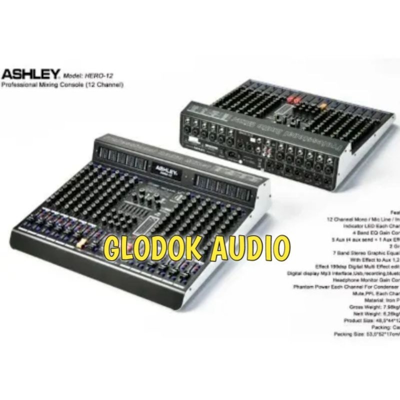 Mixer Audio Ashley Hero 12 Original Mixer 12Channel Garansi resmi
