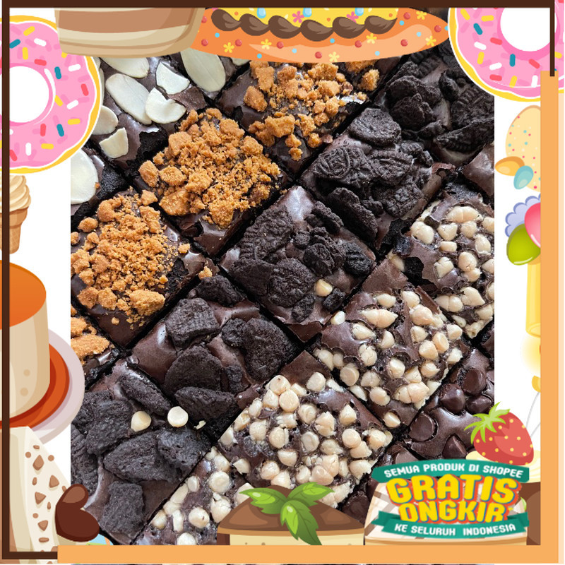

fudgy brownies sekat (bisa custom nama)/ King J Snack