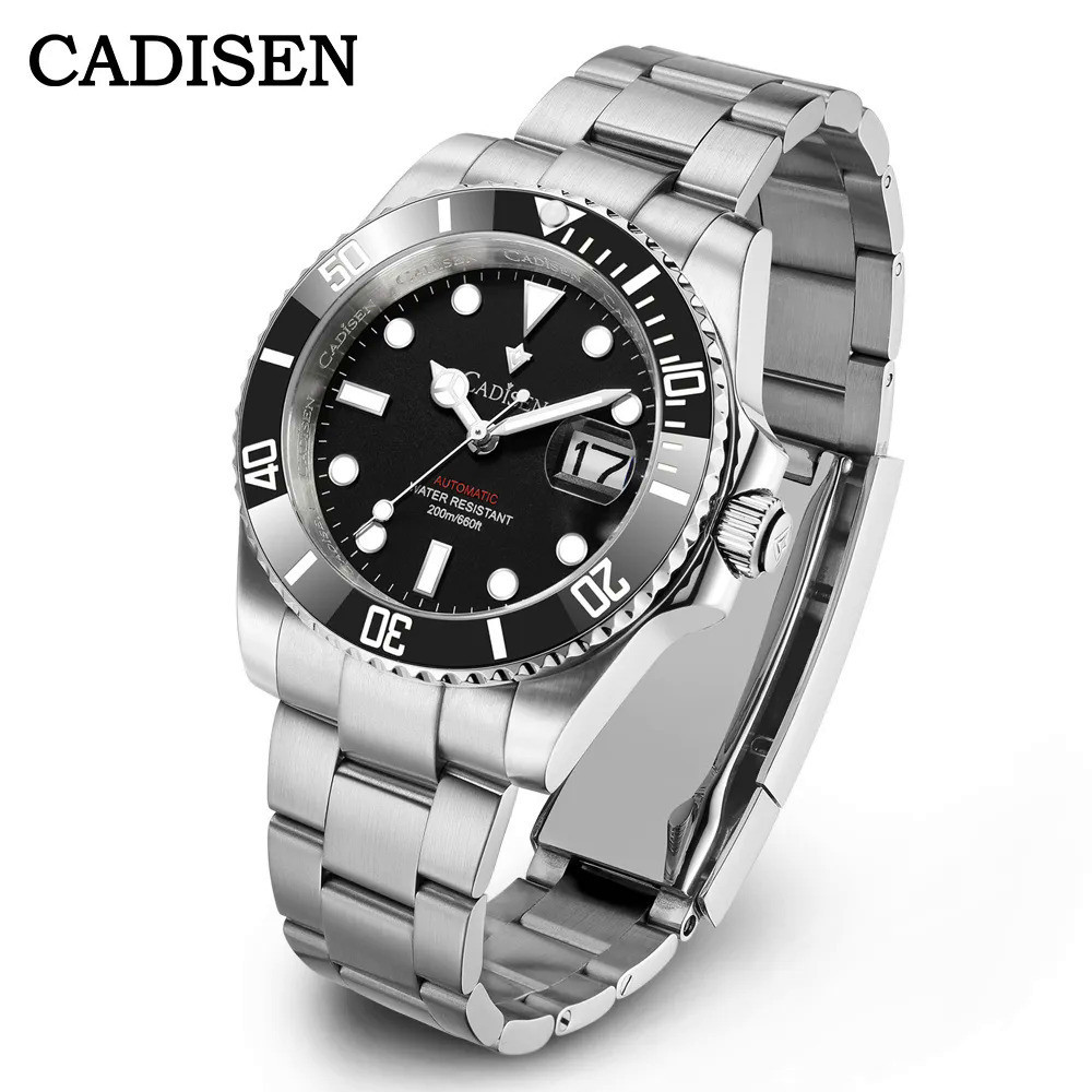 CADISEN Jam Tangan Mekanis untuk Pria Arloji Menyelam Otomatis NH35A Kaca Safir Stainless Steel 2023