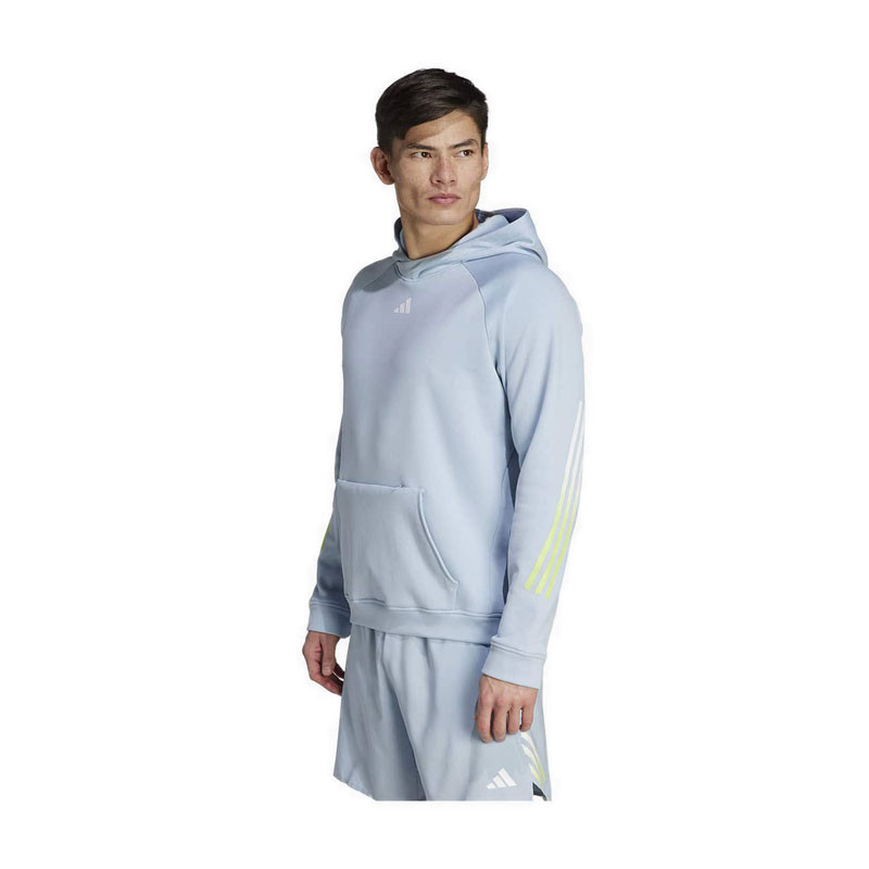 adidas Train Icons 3-Stripes Men's Training Hoodie - Wonder Blue
