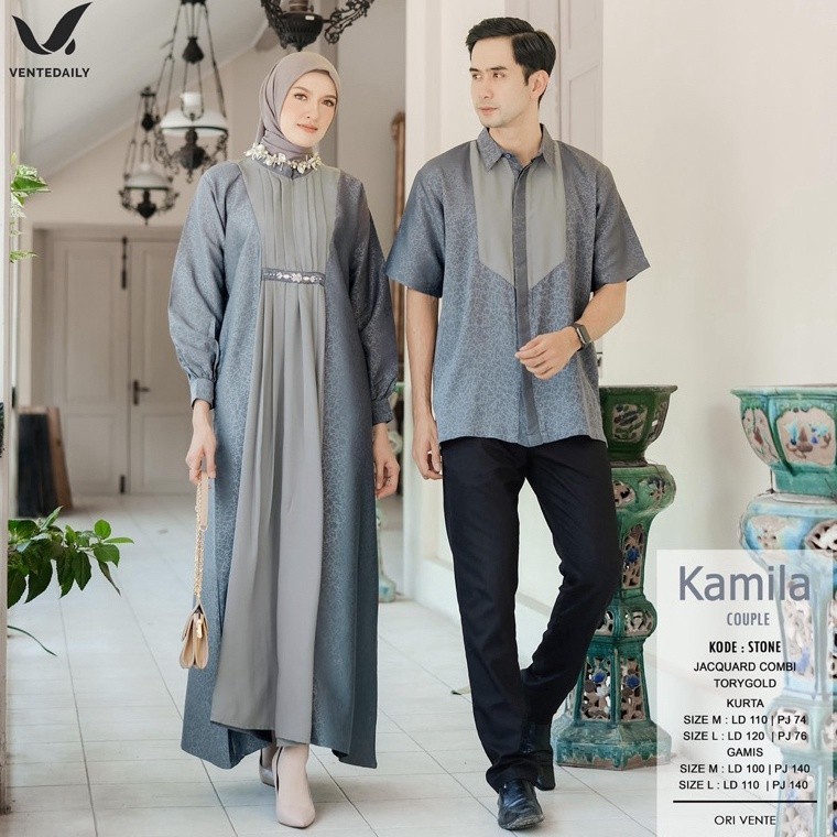 Promo 77 Vente Daily Kamila Couple  Gamis Couple Terbaru 224  Baju Couple Kondangan  Baju Pasangan G