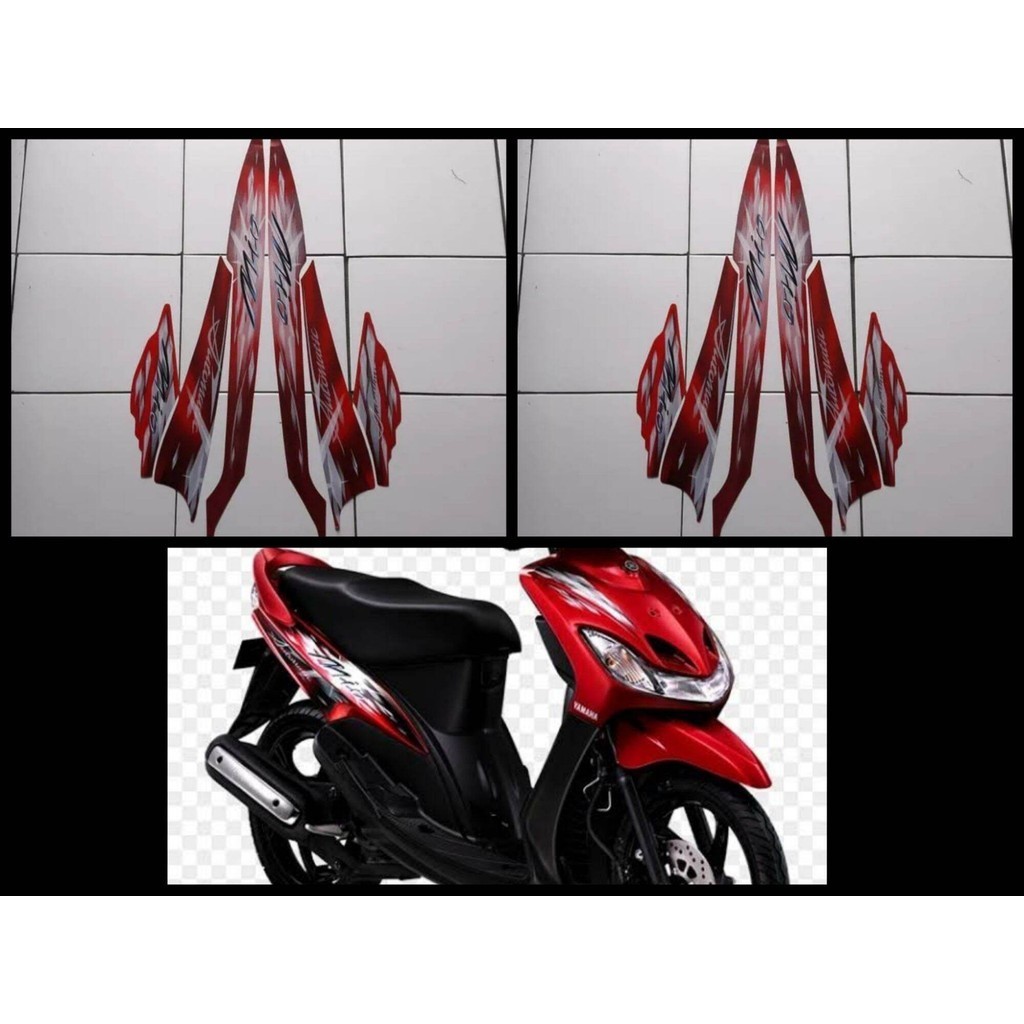 Stiker Striping Lis Les Bodi Motor Yamaha Mio Sporty 2009 Merah Marun