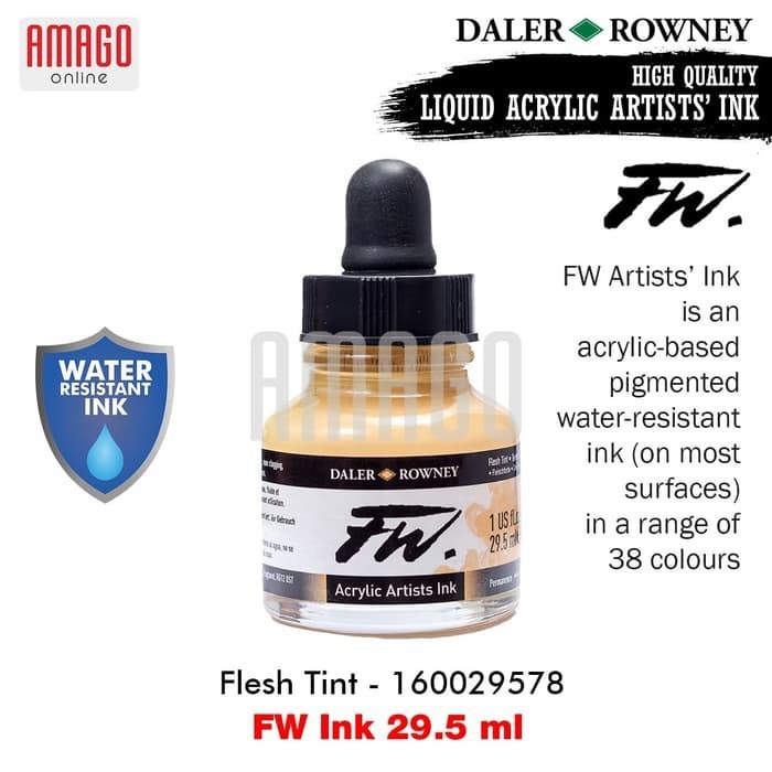 

Cat Akrilik - DALER-ROWNEY - FW Ink 29.5 ml - Acrylic Artists Ink - Flesh Tint - 160029578