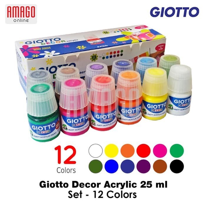 

GIOTTO Decor Acrylic Cat Akrilik Dekorasi - Set 12 warna x 25 ml - 530600