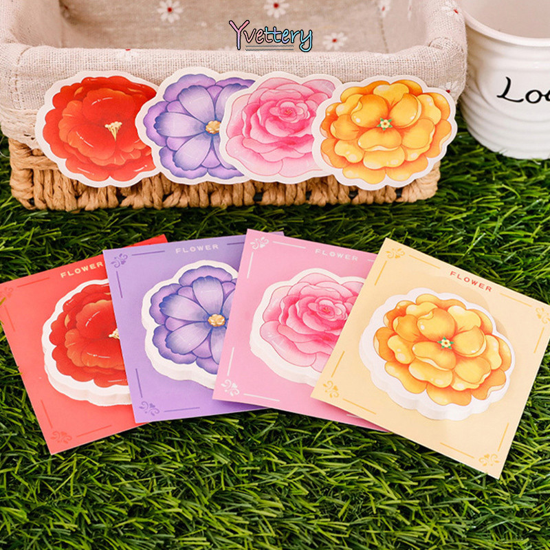 

❤️COD Sticky Note Bunga Catatan Tempel Kertas Memo Kreatif Buku Besar Tangan Pesan Bahan Stiker N-kali-Yy